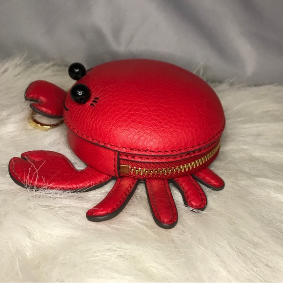 Tory Burch Crab Coin Purse Key Chain Bag Charm Rare Super Cute - Picture 3 of 10